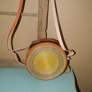 Vintage Leather Boho Canteen Bag Purse